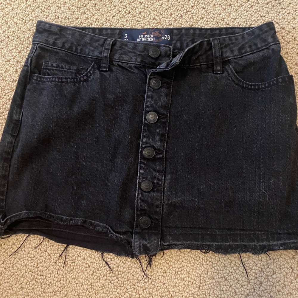 Hollister black jeans skirt